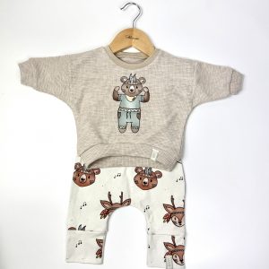 Alternative view of Schlummipullover Beige meliert Bär