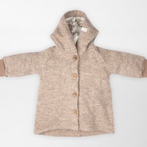 Wollwalkjacke Beige mit Motiv